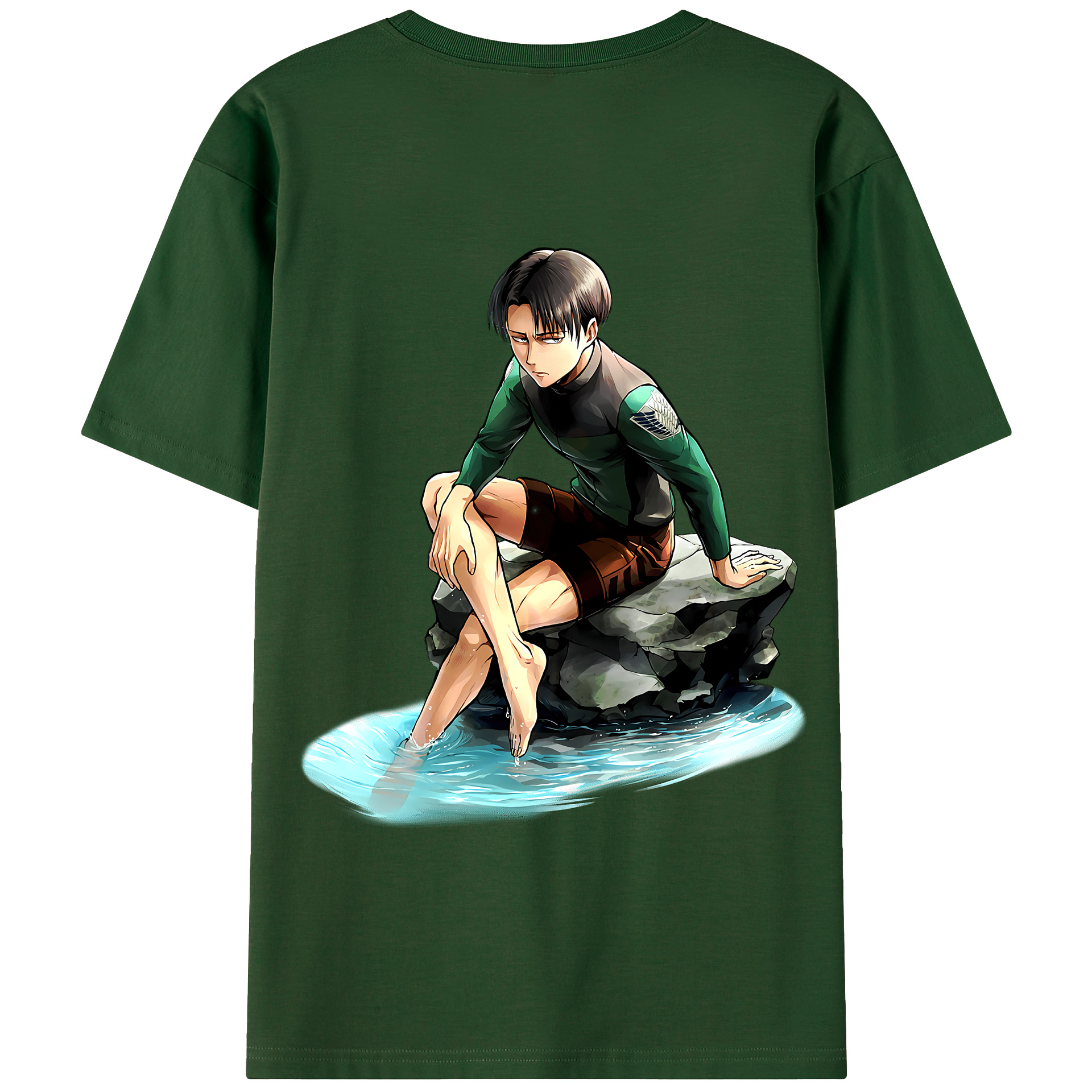 （画像用） 進撃の巨人 リヴァイ·アッカーマン Attack on Titan Levi Ackerman 綿100％半袖Tシャツ（背面プリント）